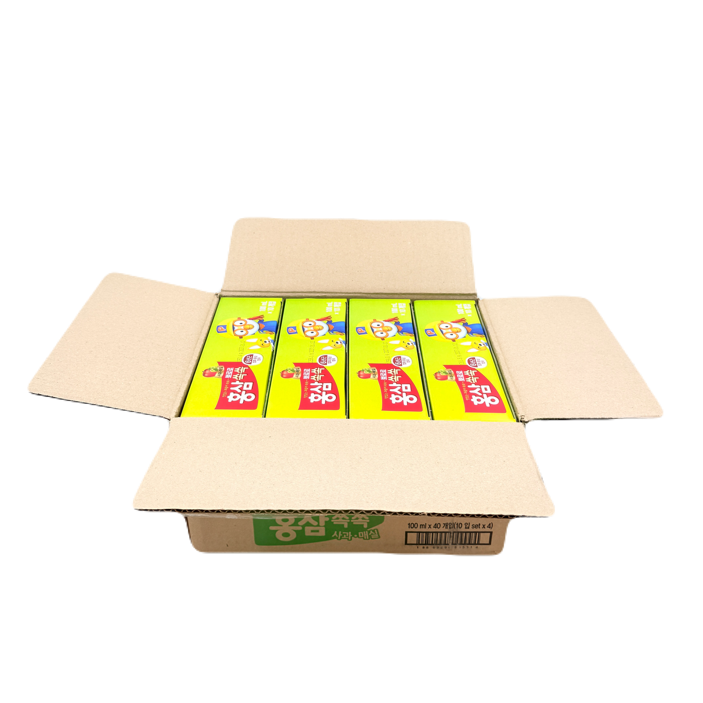 SOFT DRINK PORORO HONGSAM (100ML*10*4) 뽀로로 홍삼쑥쑥 매실사과
