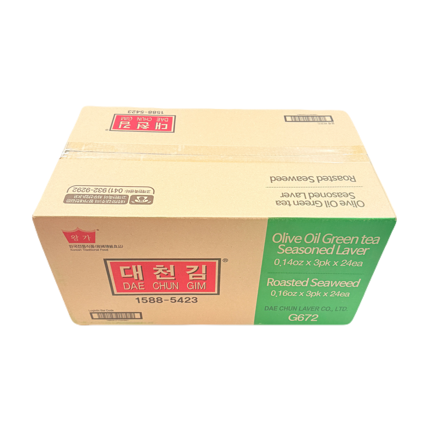 SEAWEED PARAE SNACK (4.5G*3봉)*24 대천김 파래 도시락 김
