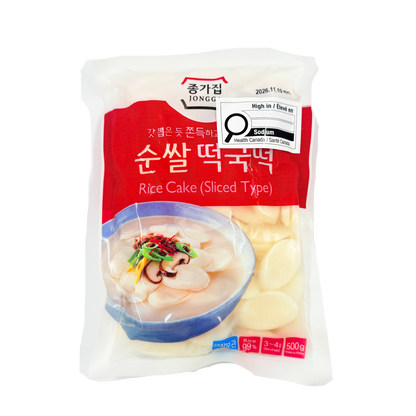 RICE TTEOK(SLICE) (500G*10) 종가집 순쌀 떡국 떡