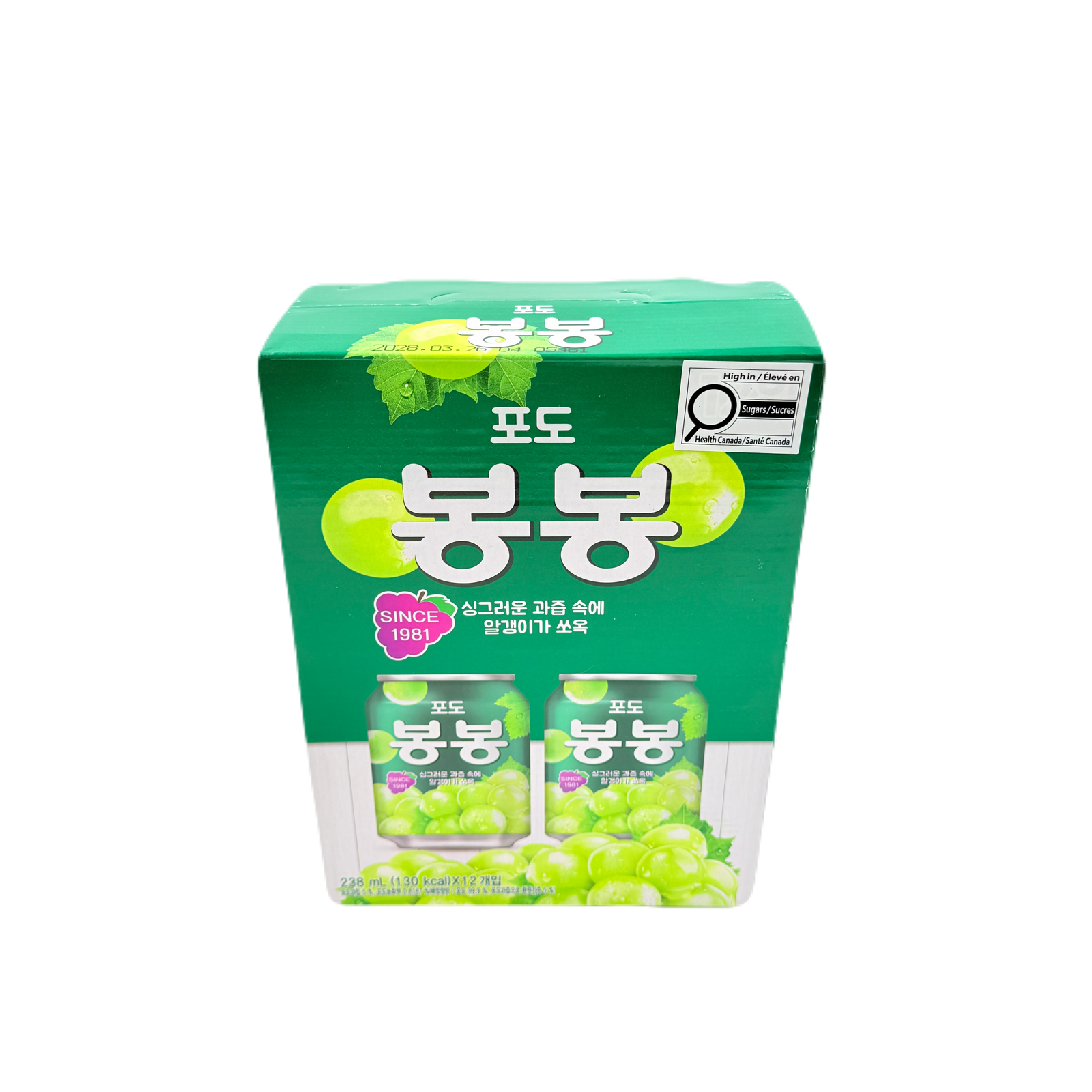 HAITAI GRAPE BONGBONG (238ml*12) *6 해태 포도봉봉