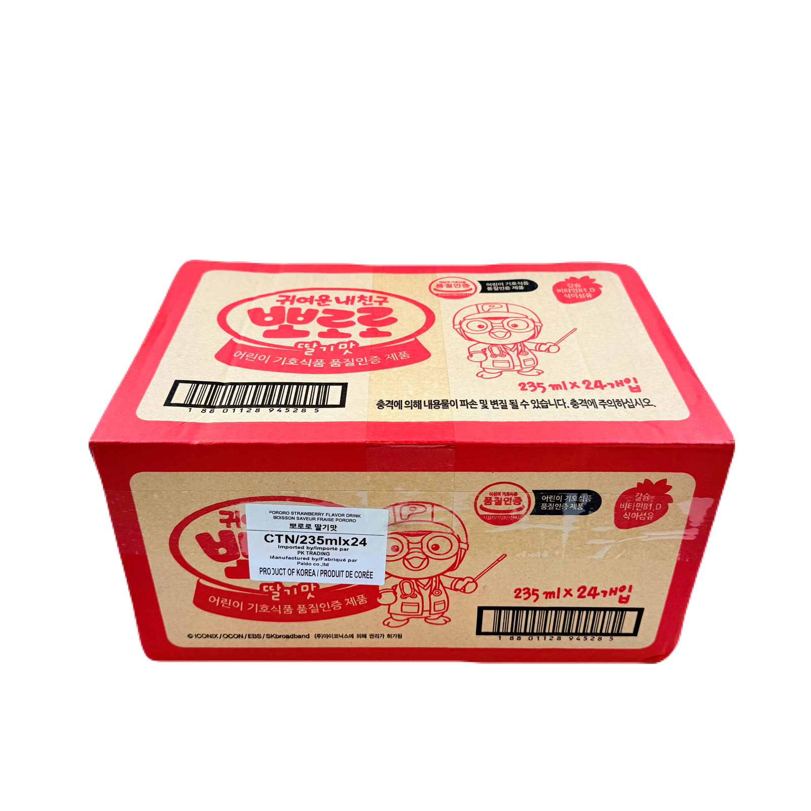 PALDO STRAWEBERRY BEVERAGE(235ML*24)팔도 뽀로로 딸기