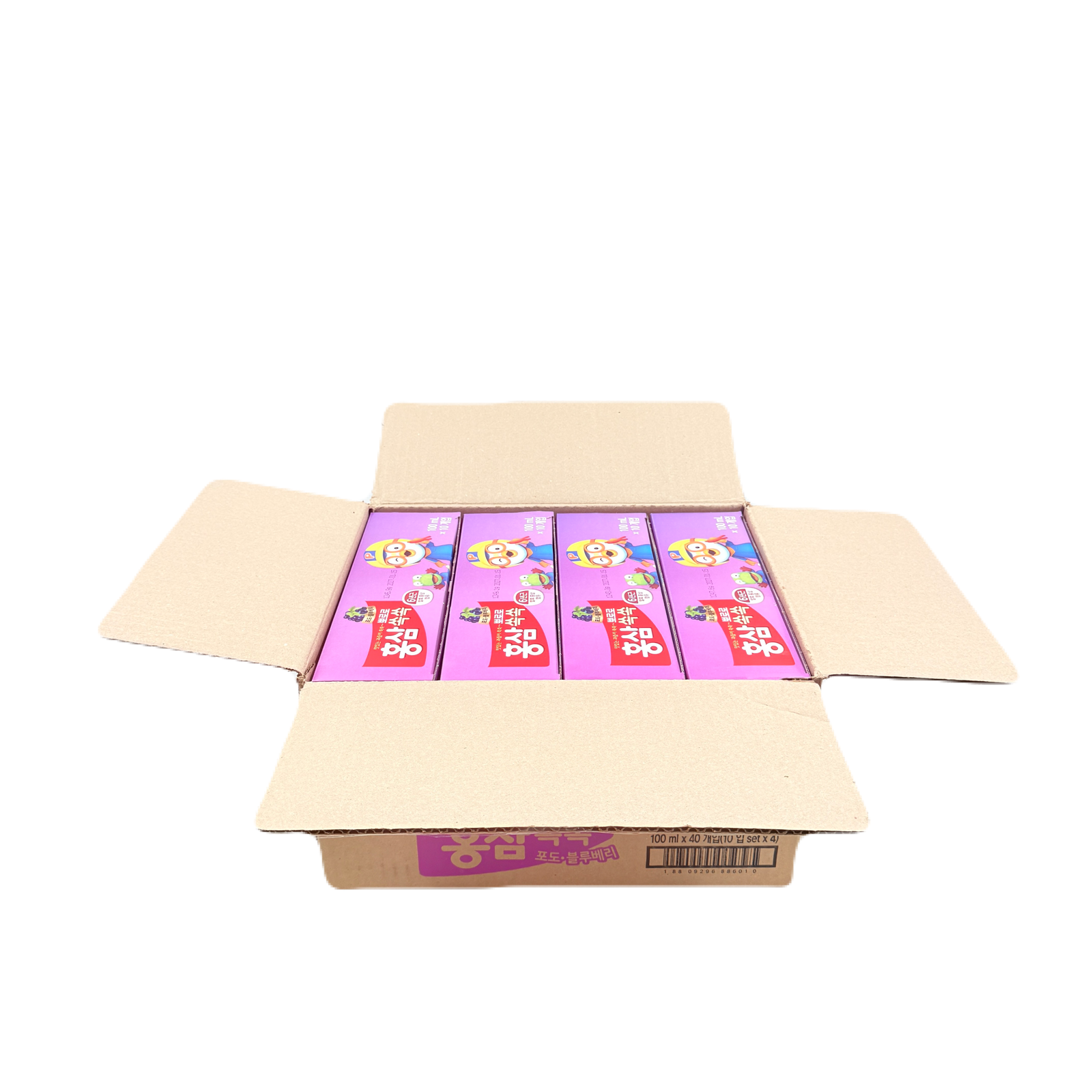 SOFT DRINK PORORO HONGSAM(100ML*10*4) 뽀로로 홍삼쑥쑥 포도블루베리