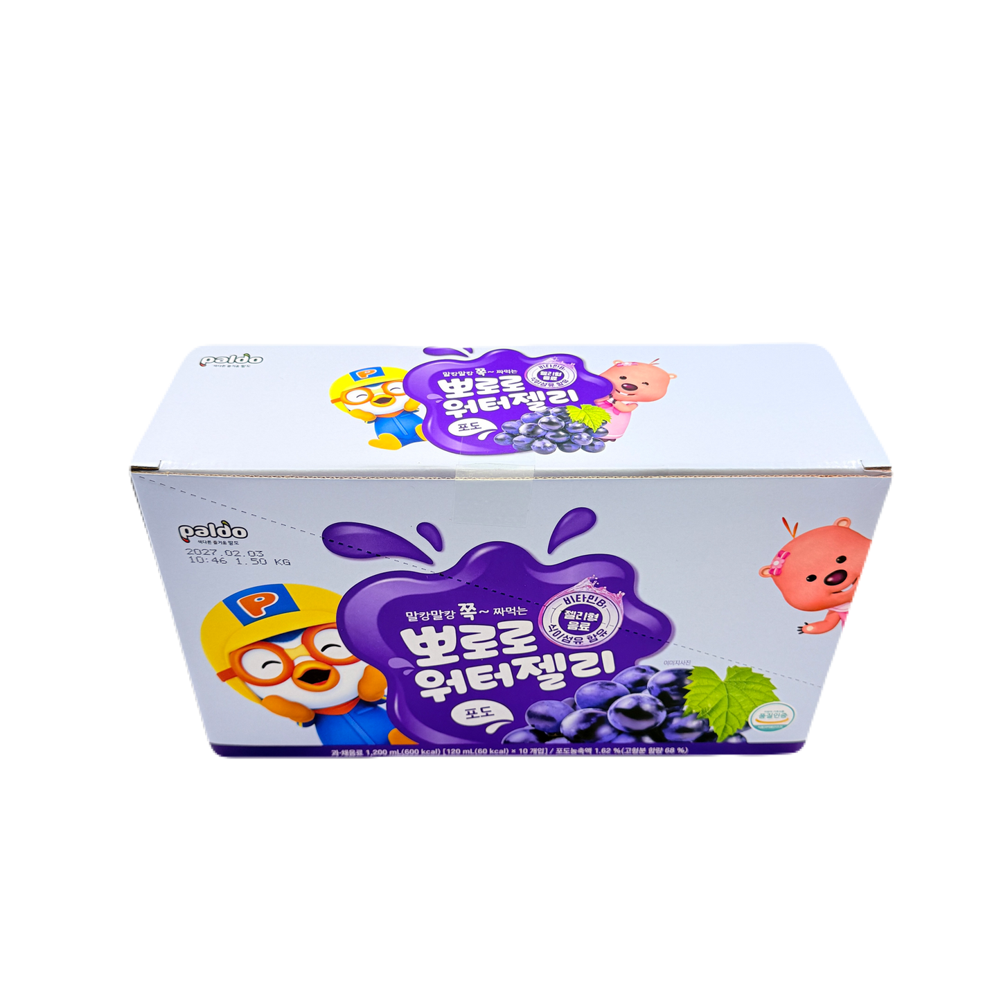PALDO WATER JELLY GRAPE BEVERAGE(120ML*10)*4 팔도 워터젤리 뽀로로 포도