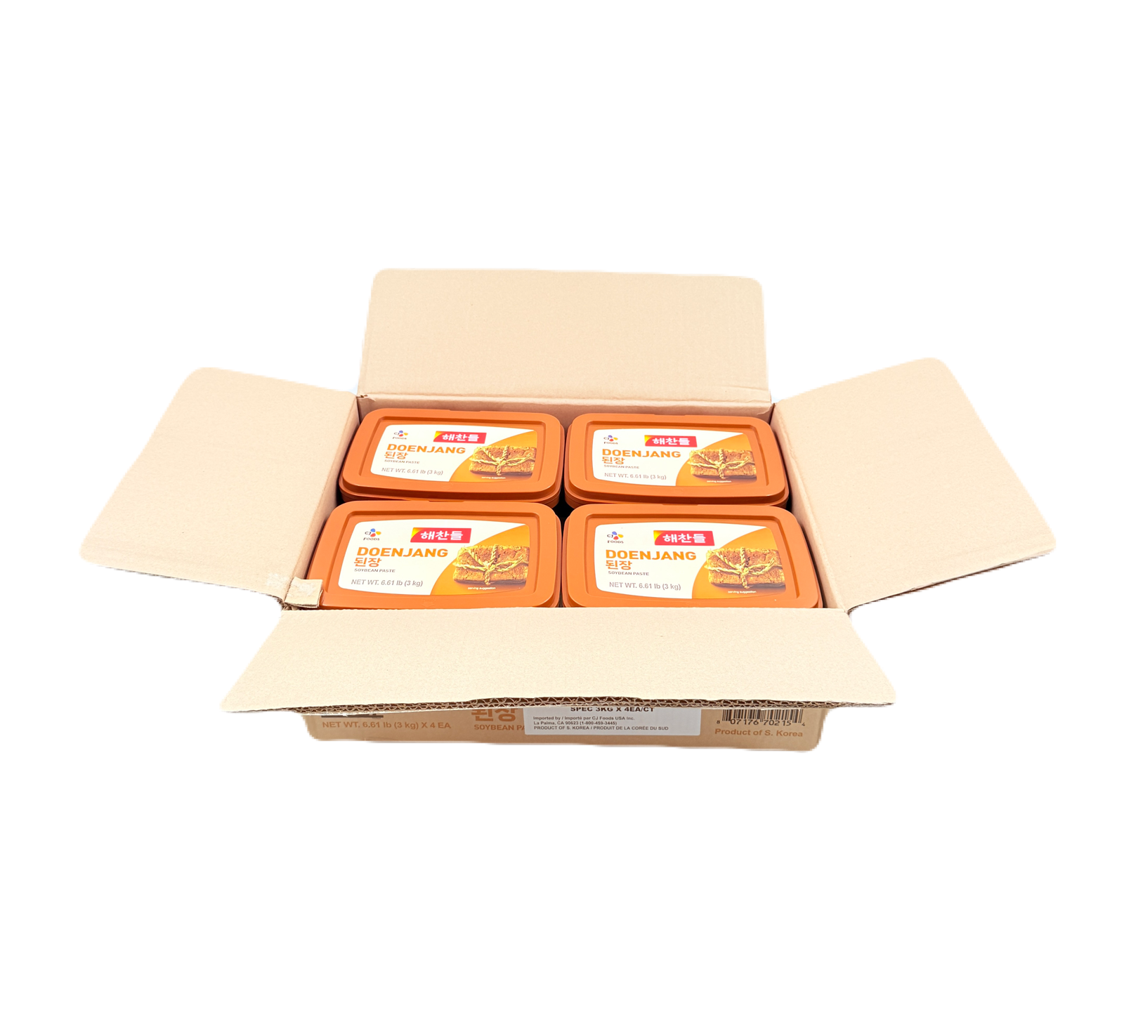 CJ SOYBEAN PASTE (3KG*4) 해찬들 재래식 된장