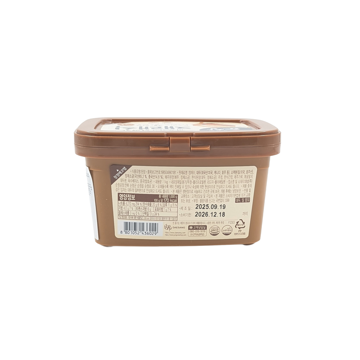DS SOYBEAN PASTE (1KG*12) 청정원 순창 재래 된장