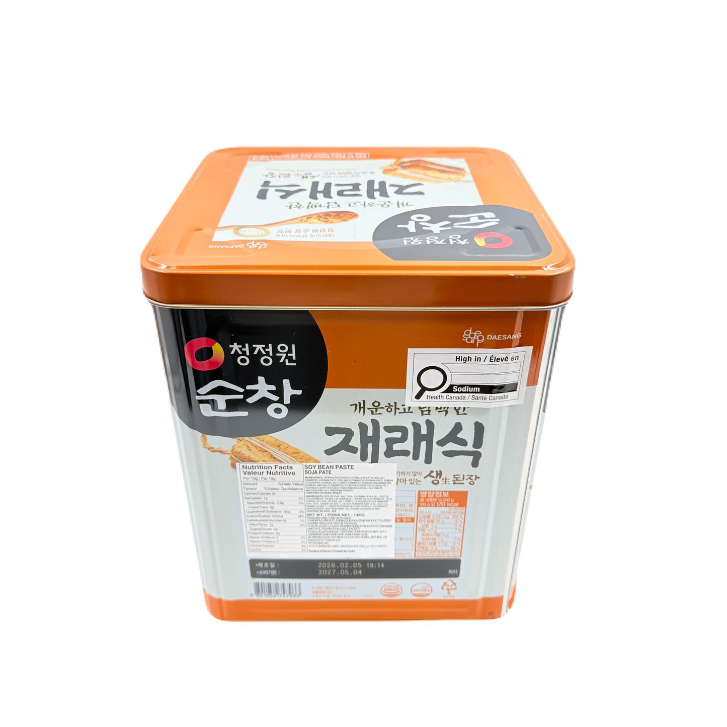 DS SOYBEAN PASTE ( 14KG) 청정원 순창 재래 된장( 캔) 벌크