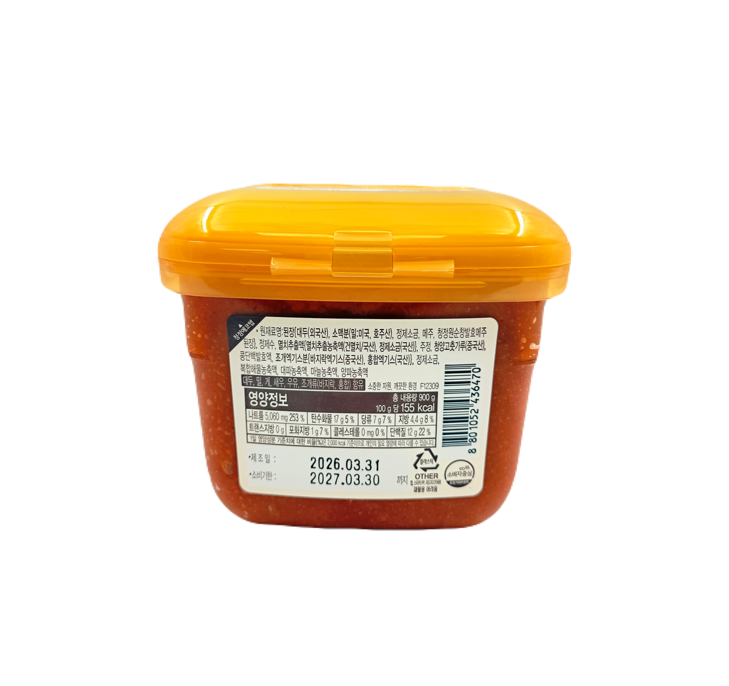 DS CLAM&ANCHOVY SOYBEAN PASTE (900G*8) 청정원 조개멸치 찌게 된장