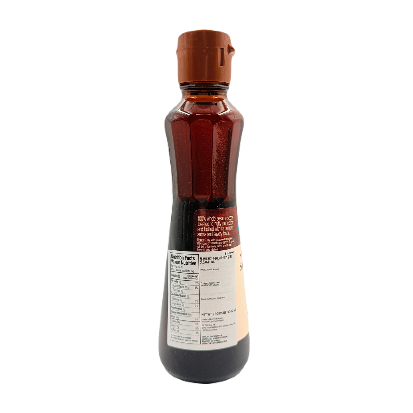 DS SESAME SEED OIL (300ML*15) 청정원 통참깨 참기름 (병)