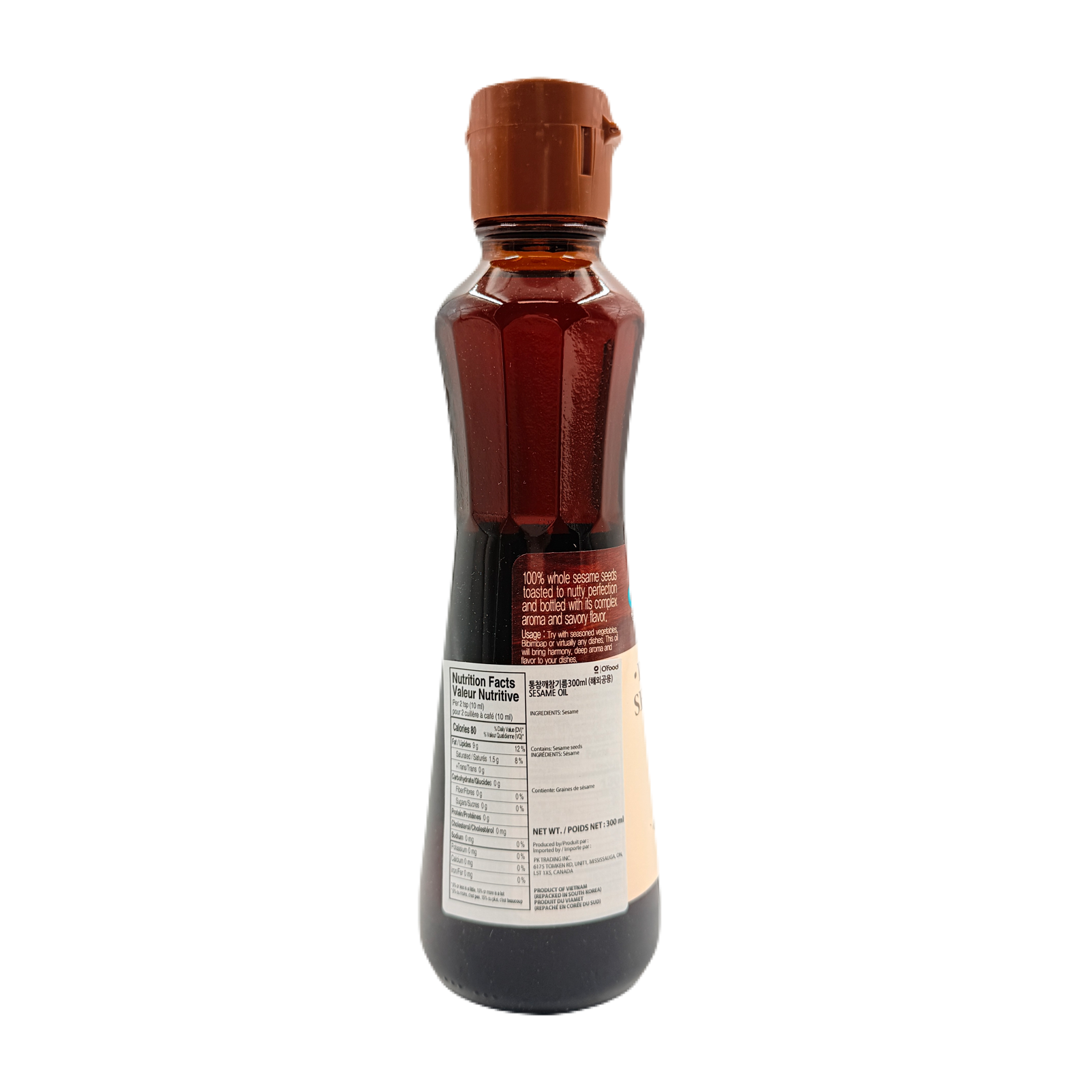 DS SESAME SEED OIL (300ML*15) 청정원 통참깨 참기름 (병)