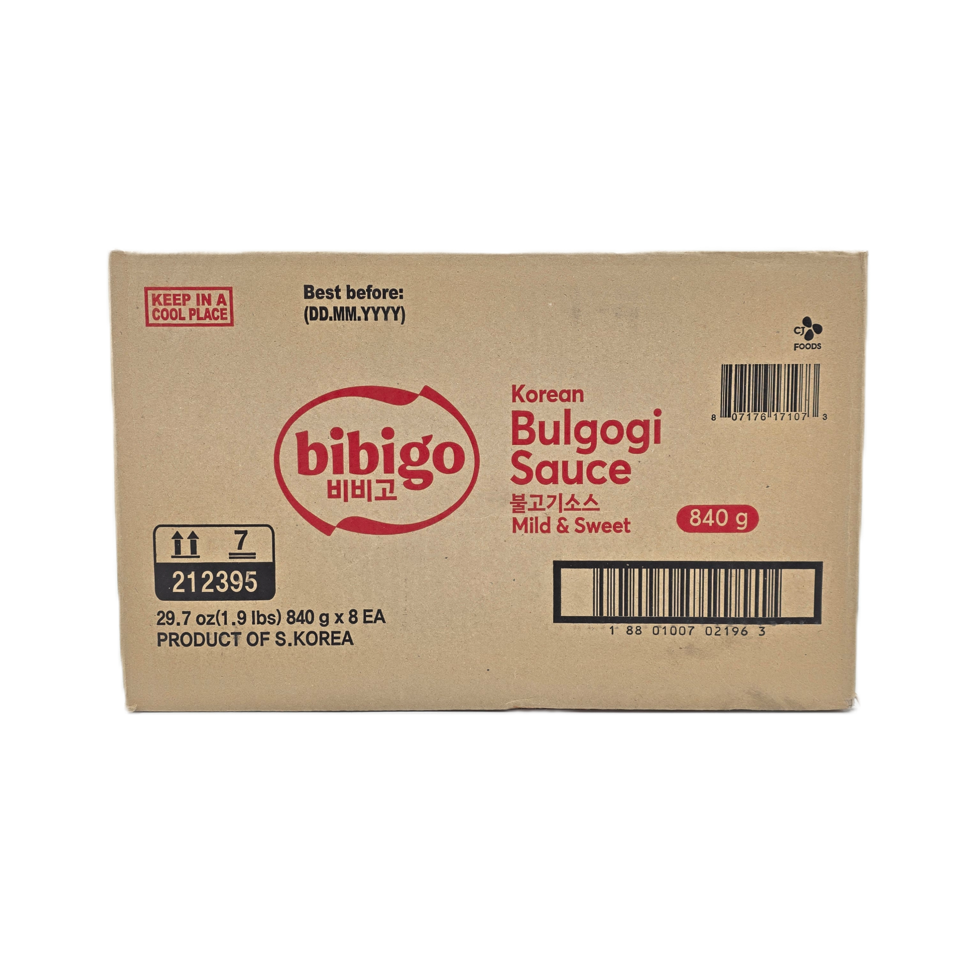 CJ BIBIGO BULGOGI SAUCE  MILD&SWEET (840G*8)  CJ 비비고 불고기 소스 마일드&스윗 (212395)