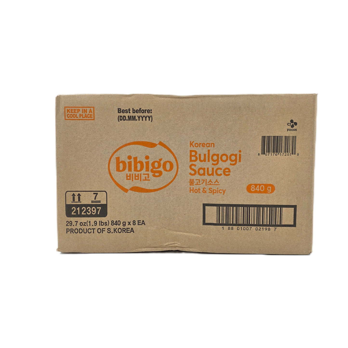 CJ BIBIGO BULGOGI SAUCE HOT&SPICY (840G*8) CJ 비비고 불고기 소스 핫&스파이시 (212397)