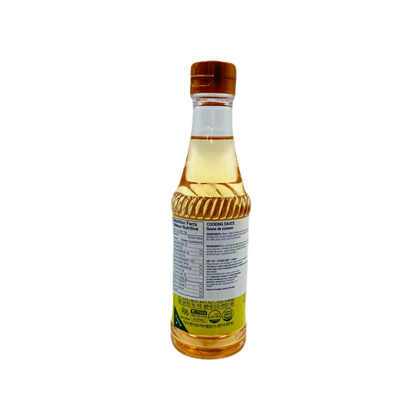 DS COOKING SAUCE (410ML*20) 청정원 생강&매실 맛술