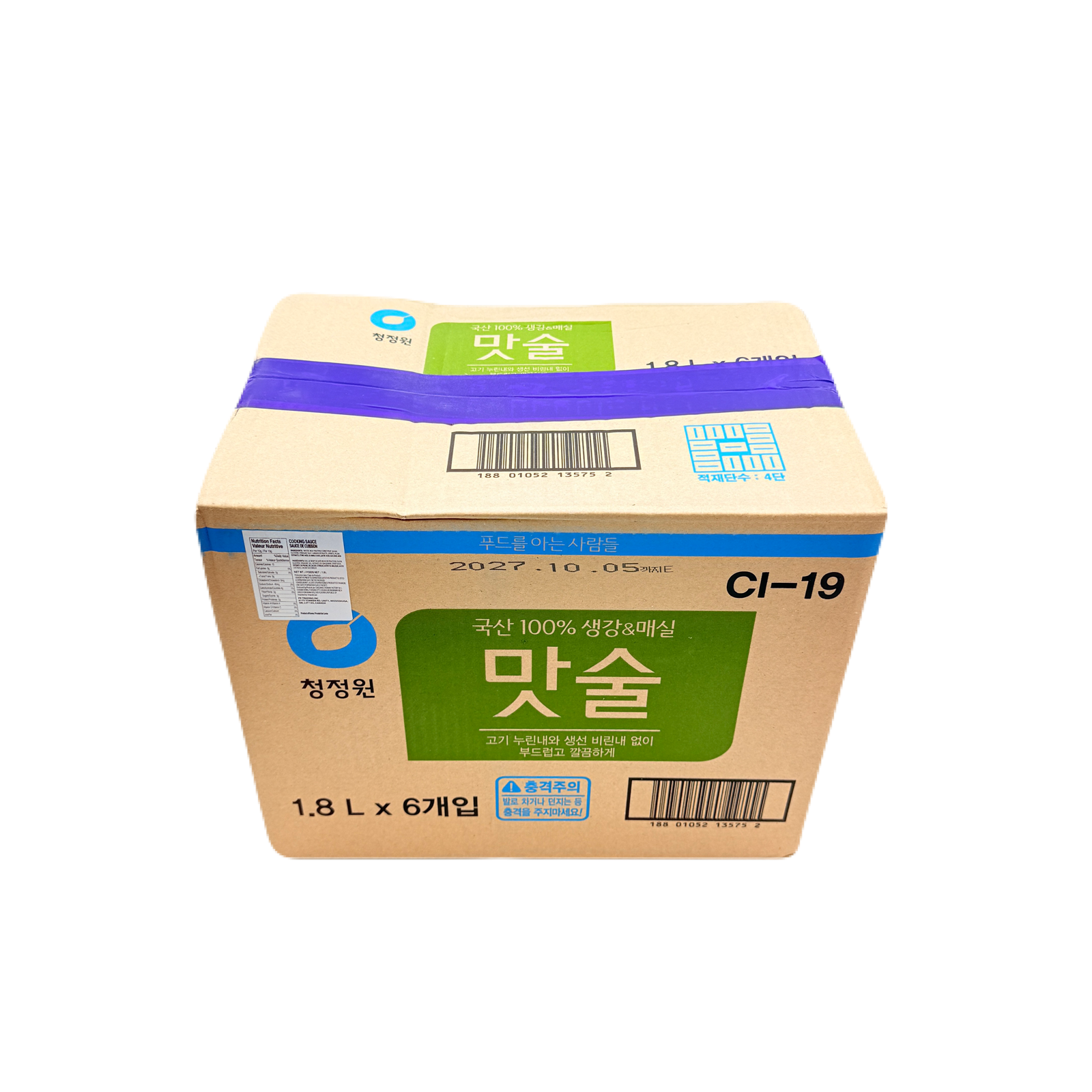 DS COOKING SAUCE (1.8L*6) 청정원 생강&매실 맛술