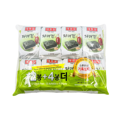 SEAWEED PARAE SNACK  (4.5G*16봉) * 8   대천김 파래 도시락 김
