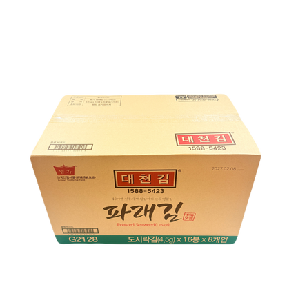 SEAWEED PARAE SNACK  (4.5G*16봉) * 8   대천김 파래 도시락 김