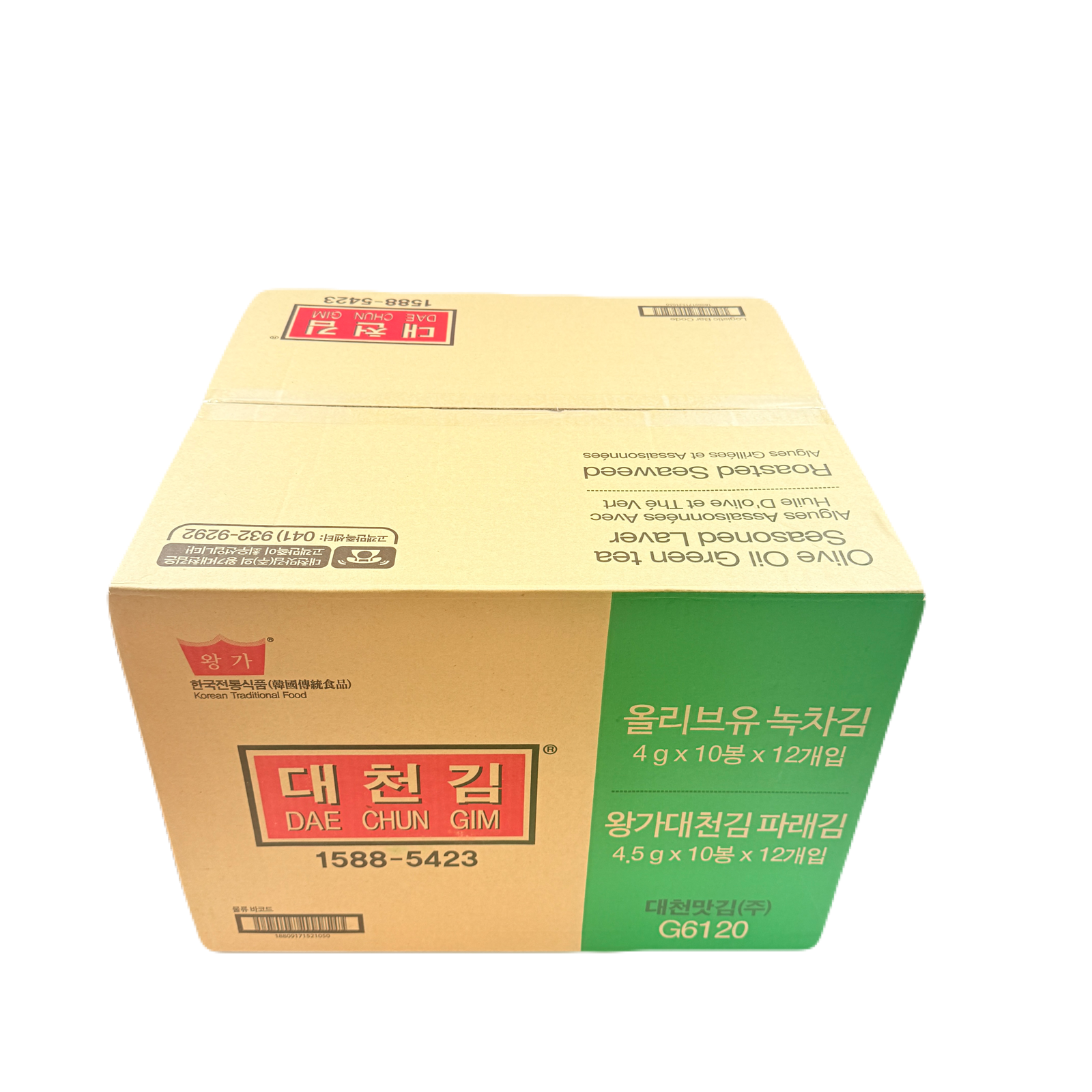 SEAWEED PARAE SNACK (4.5G*10)*12 대천김 10단 파래 도시락 김