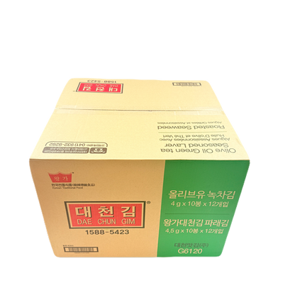 SEAWEED PARAE SNACK (4.5G*10)*12 대천김 10단 파래 도시락 김