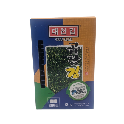 DC GOPCHANG GIM TRAYLESS DOSIRAK(4G*20*8) 대천 곱창 도시락김(무트레이)
