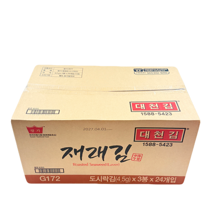 SEAWEED JAERAE SNACK (4.5G*3봉)*24 대천김 재래 도시락 김