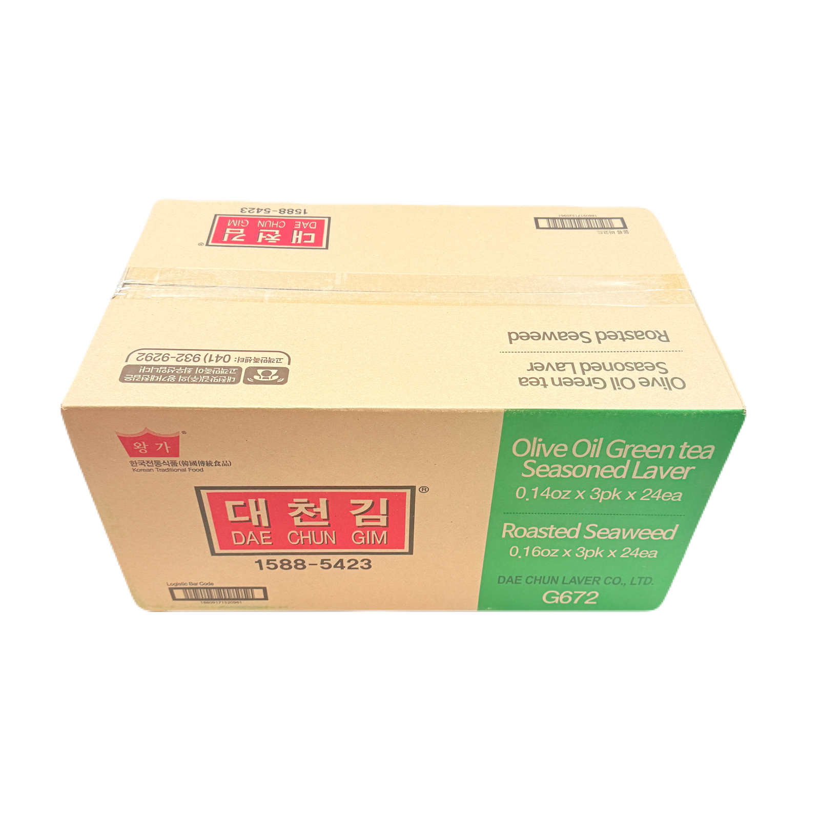 SEAWEED PARAE SNACK (4.5G*3봉)*24 대천김 파래 도시락 김