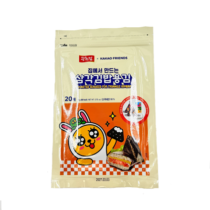 KAKAO FRIENDS KIMBAB SEAWEED INC. FRAME (20G*20) 카카오 프렌즈 삼각 김밥 김 (틀포함)