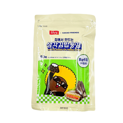 KAKAO FRIENDS KIMBAB SEAWEED REFILL (50G*20) 카카오 프렌즈 삼각김밥 김 (리필용50매)