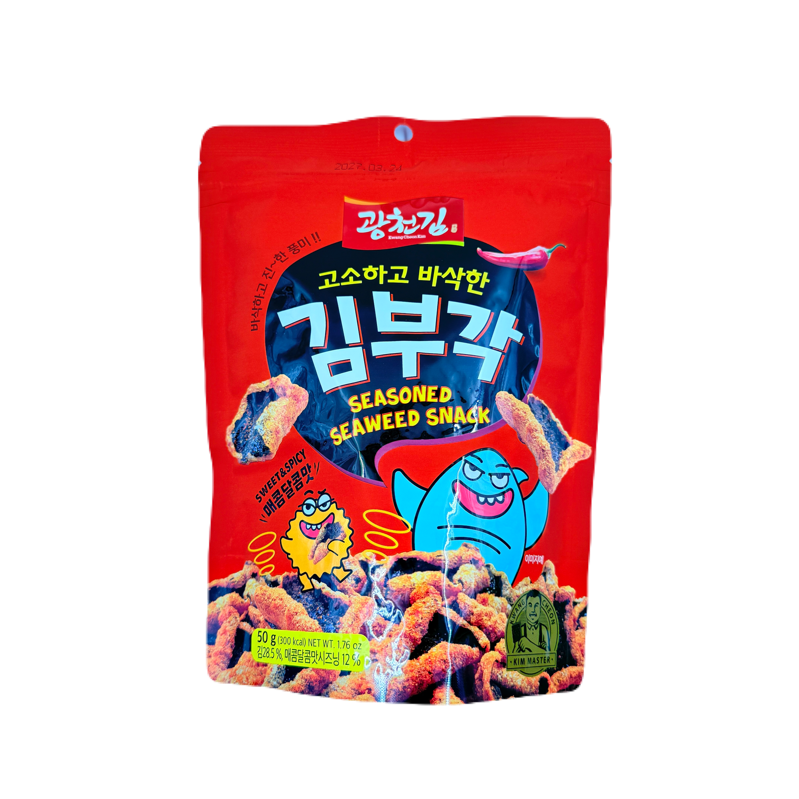 CRISPY SEAWEED CHIPS SWEET & SPICY (50G*20) 광천 김부각 매콤달콤